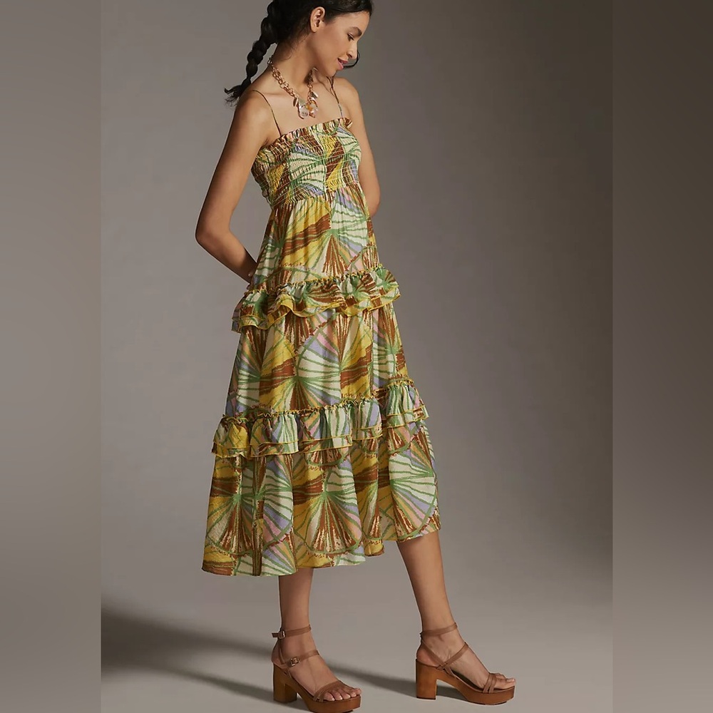 Mare Mare x Anthropologie Smocked Bodice Midi Dress